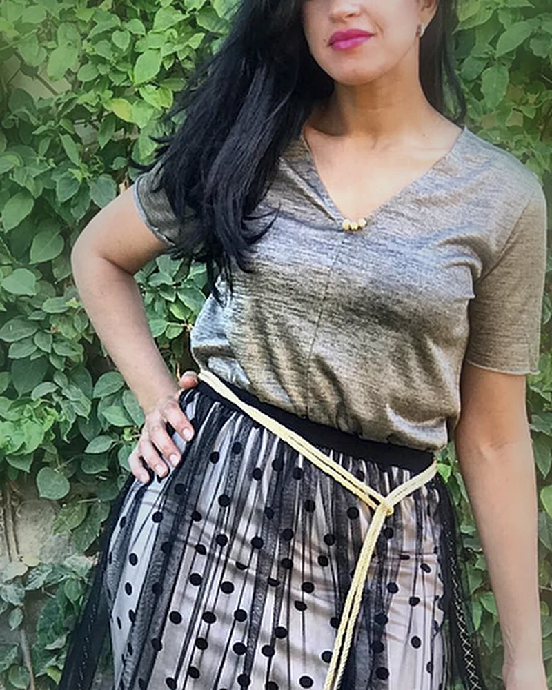 Jupe Tulle Pois Galon Or — Alif Design